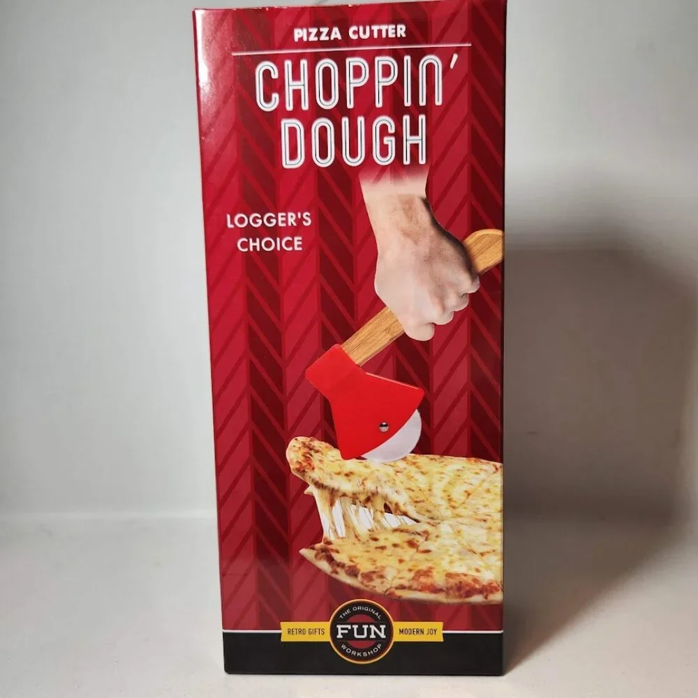 NEW Choppin' Dough Pizza Cutter Axe Logger's Choice Stainless Steel Blade with B